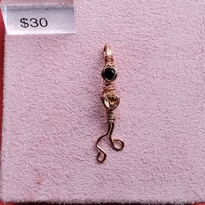 Garnet & Citrine wire wrapped pendant